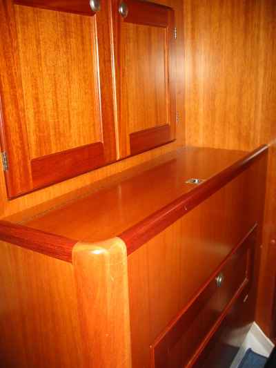 Elan 333 aft cabin stowage