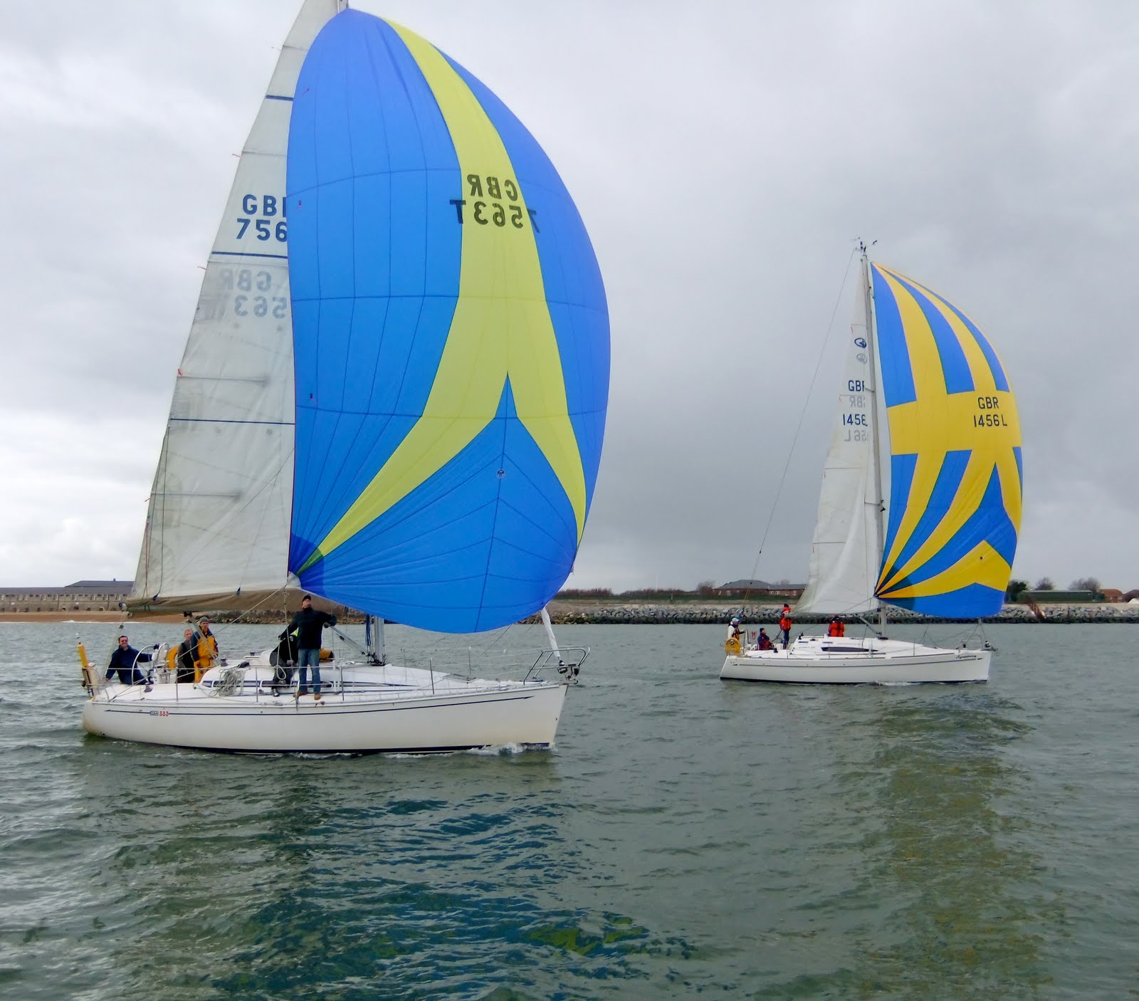 One More Knot and Symphony under spinnakers