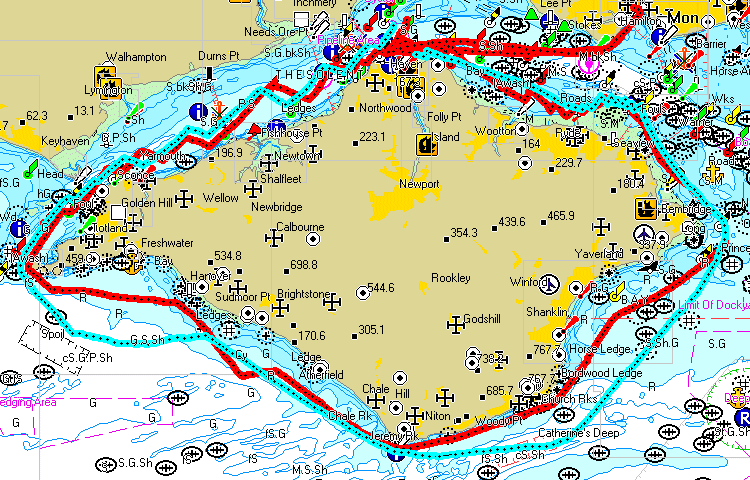 GPS track of the 2007 Round the Island race